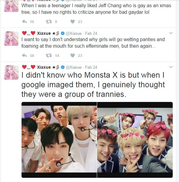 xiaxue monsta x bts exo