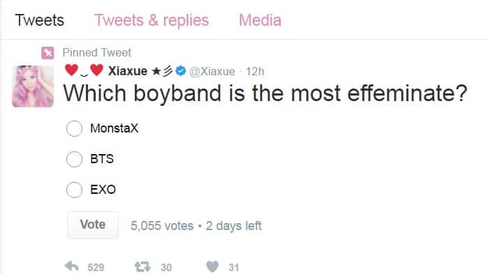 xiaxue monsta x bts exo
