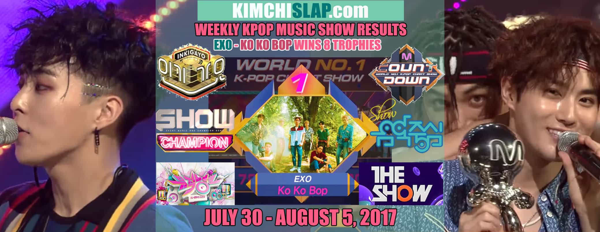 Kpop Music Show Results 30-07-05-08-2017