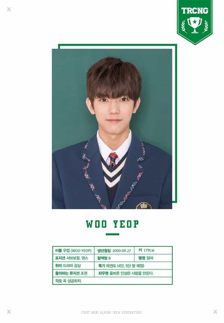 TRCNG Wooyeop profile birthday, age, name, height, nationality, blood type, facts TRCNG Member Profiles